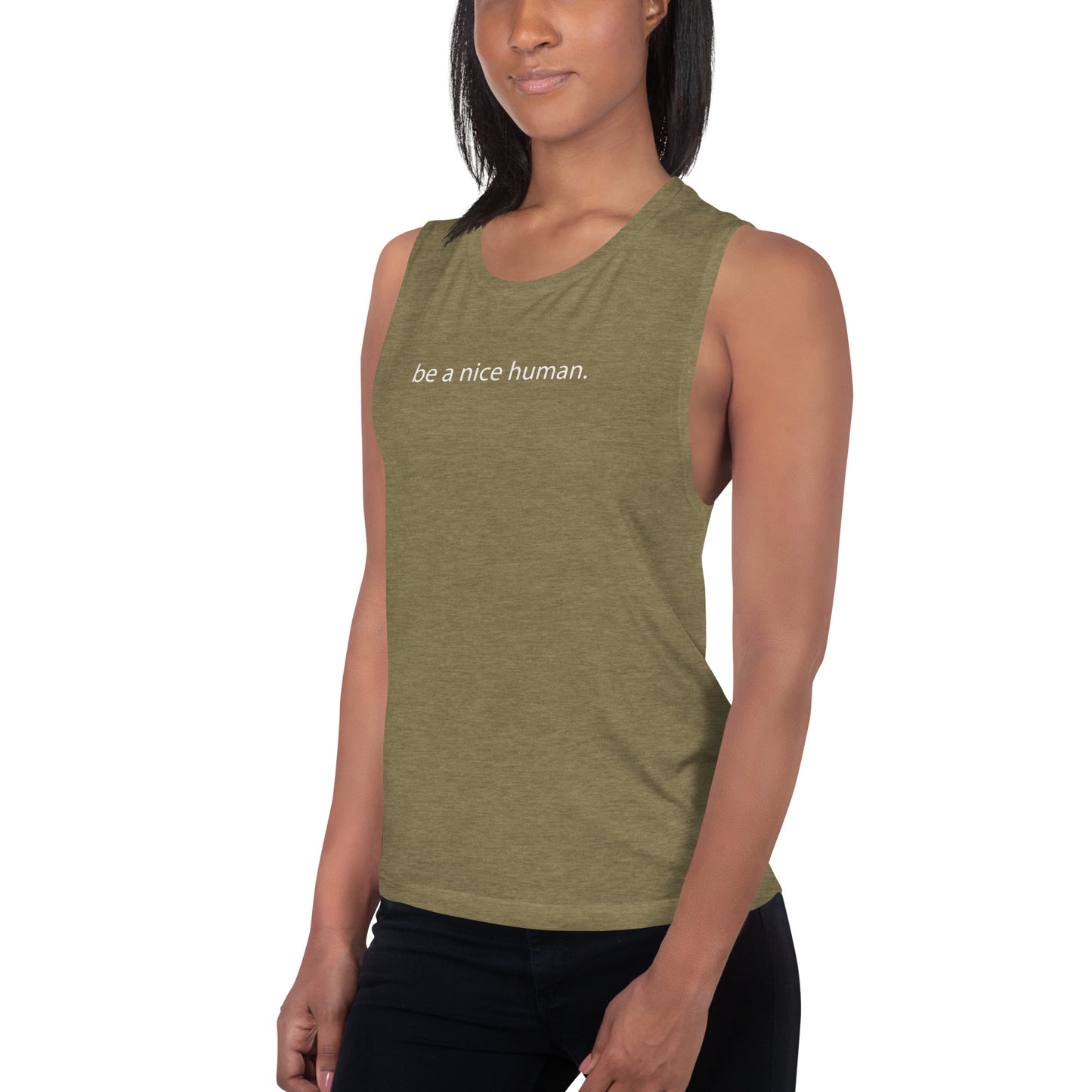 "Be a Nice Human" - Ladies Muscle Tank